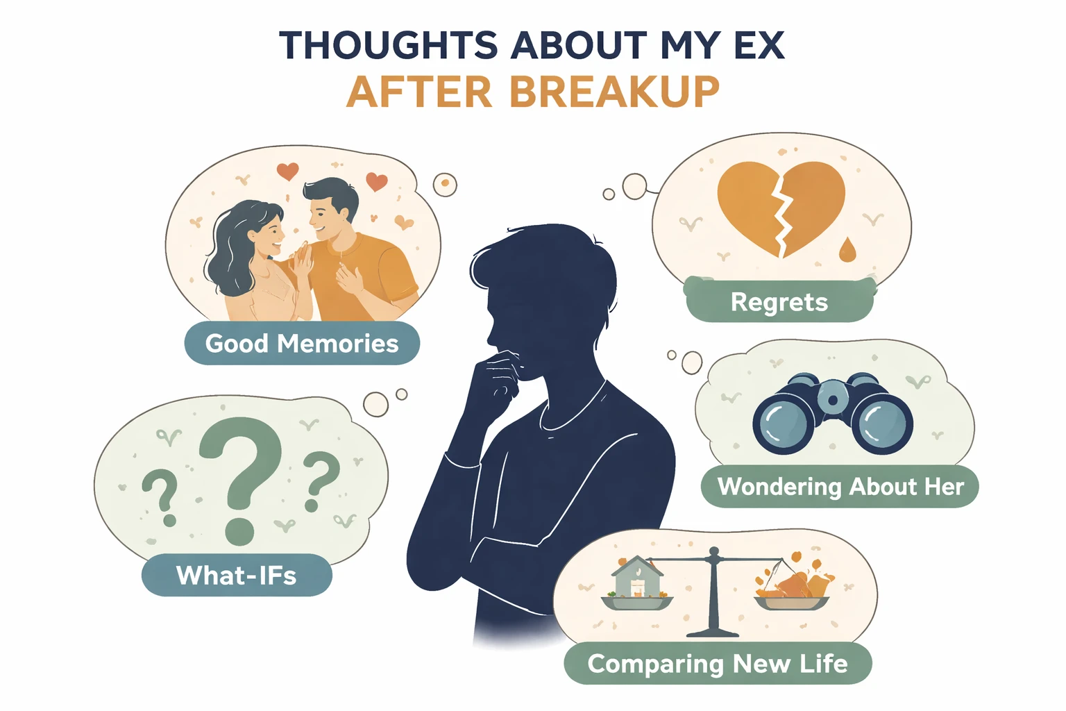 Types de pensées qu'un homme a après une rupture