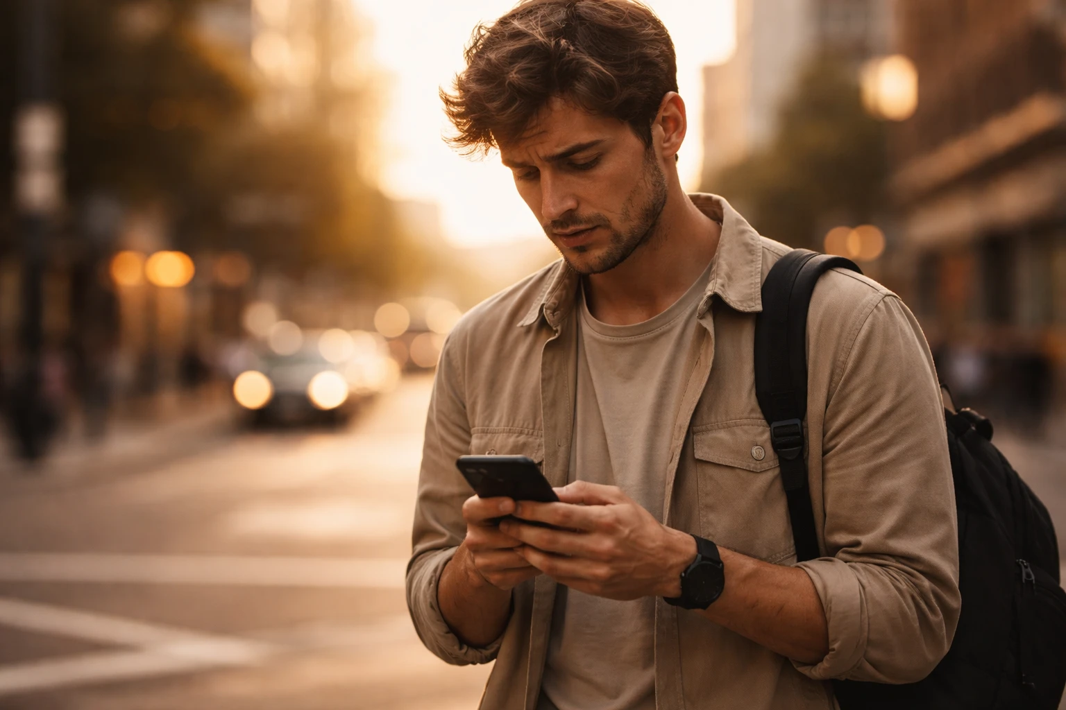 Man at a crossroads, contemplating reaching out to his ex