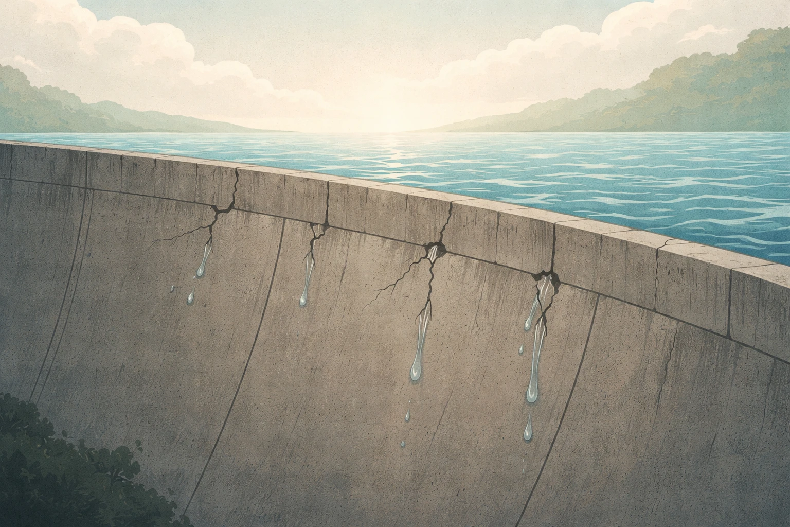 Métaphore visuelle du barrage émotionnel qui commence à céder