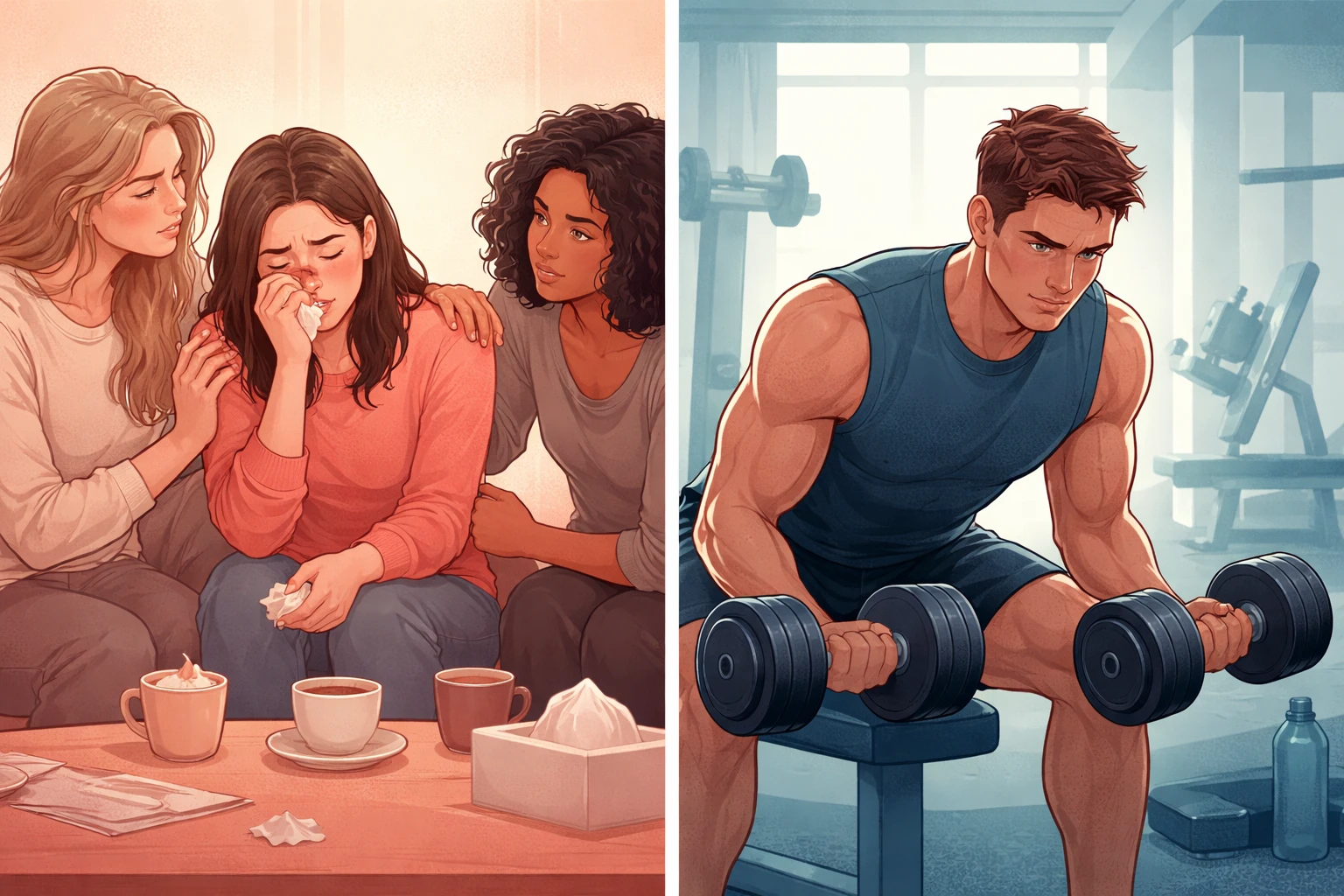 Comparaison des mécanismes de coping homme vs femme après rupture