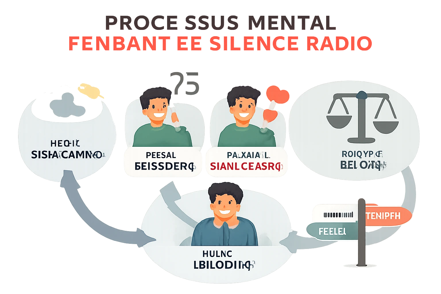 Le processus mental d'un homme pendant le silence radio