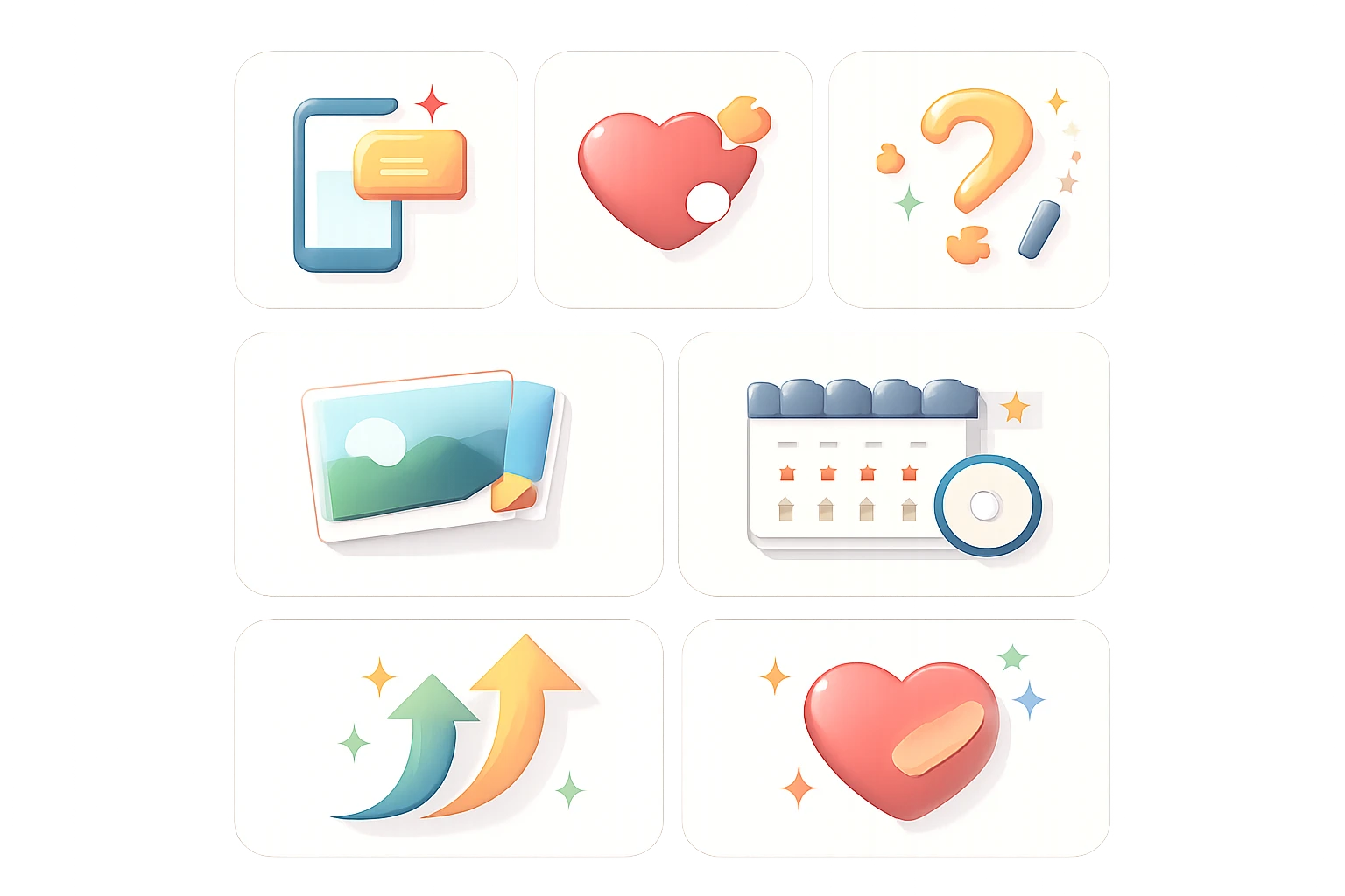 Infographic showing 7 signs icons in a clean grid layout