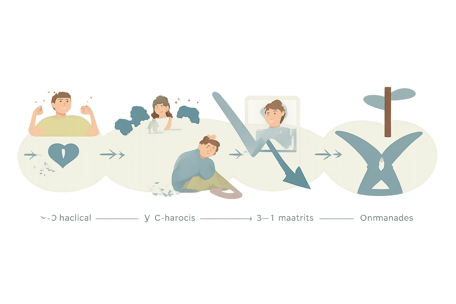 Timeline of male breakup stages from relief to acceptance