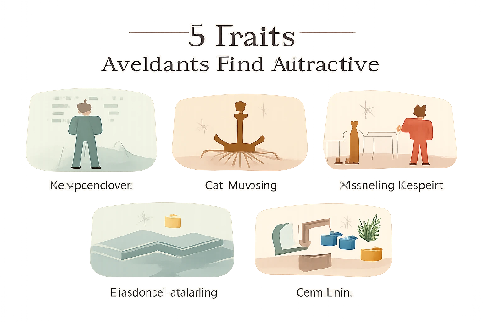 Infographic showing 5 traits avoidants find attractive