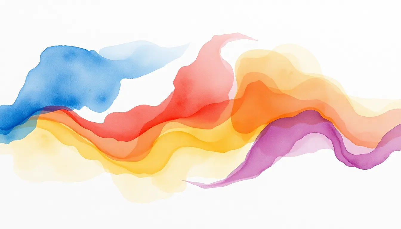 Abstract watercolor illustration showing a spectrum of emotions during separation