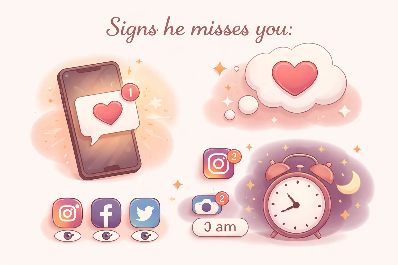Signs that he is starting to miss you